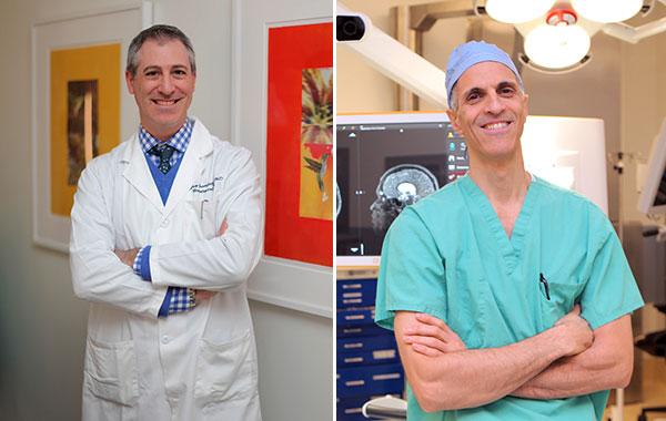 Dr. Jeffrey Greenfield (left) and Dr. Mark Souweidane Dr. Jeffrey Greenfield (left) and Dr. Mark Souweidane